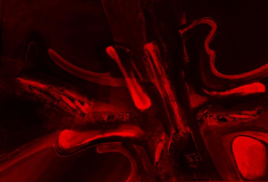 Abstract Dark Art Red Painting by Rob Hans - Fine Art America