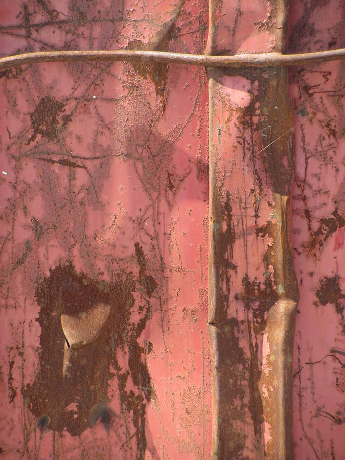 Abstract Dented Pink Metal 1  Photograph by Anita Burgermeister