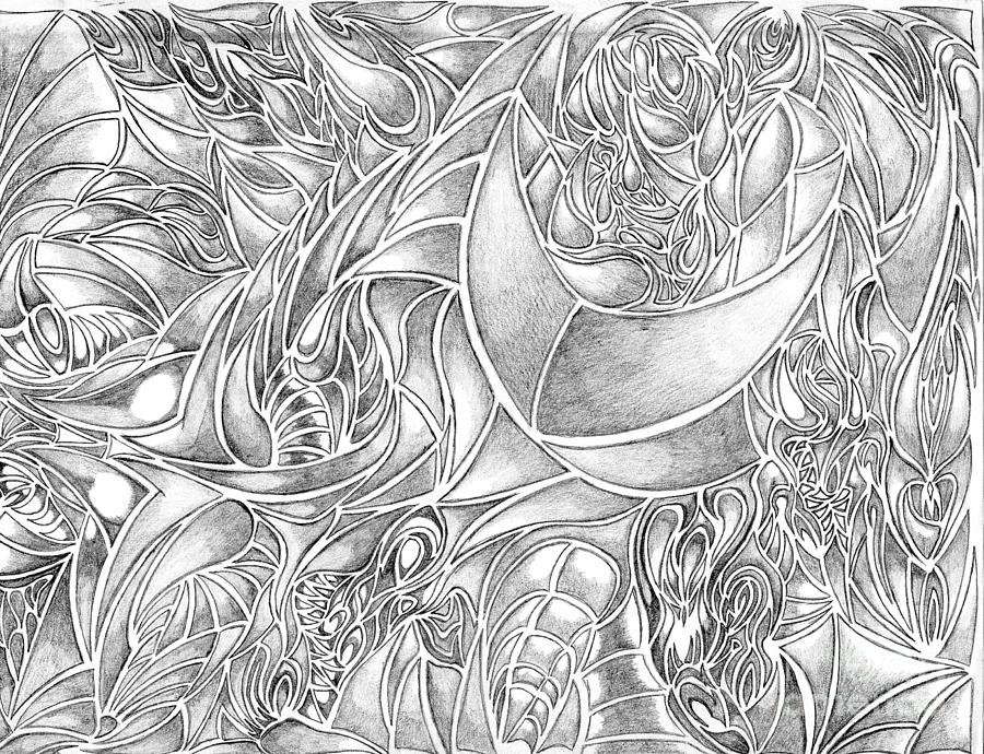 Abstract Drawing In Pencil What Do You See Series Drawing By