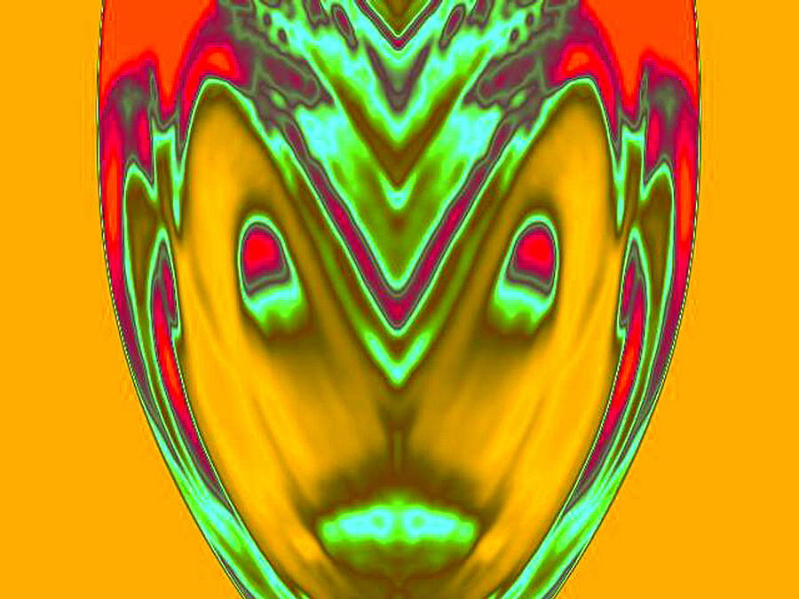 Abstract Face Digital Art by Mary Russell