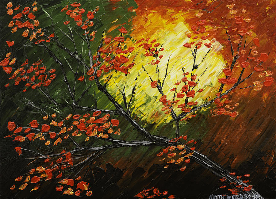 Abstract Painting - Abstract Fall Tree Painting by Keith Webber Jr