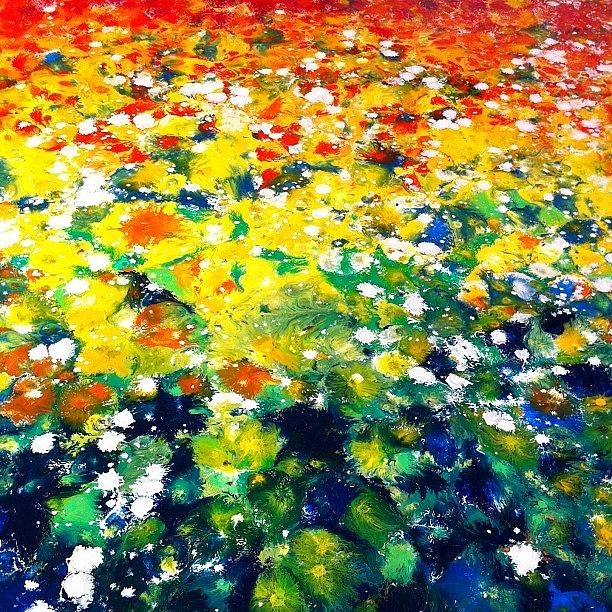 Abstract Photograph - Abstract Field Of Flowers Painting #art by Ocean Clark