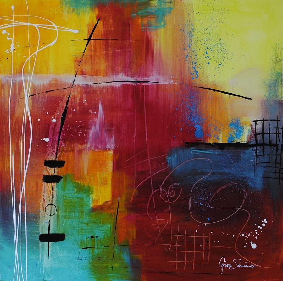 Vibrant Painting - Abstract Fire by Gino Savarino Vibrant Painting - Abstract Fire by Gino Savarino