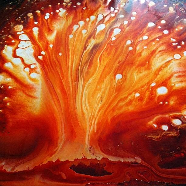 Tree Photograph - Abstract Fire Tree Painting #art #lava by Ocean Clark