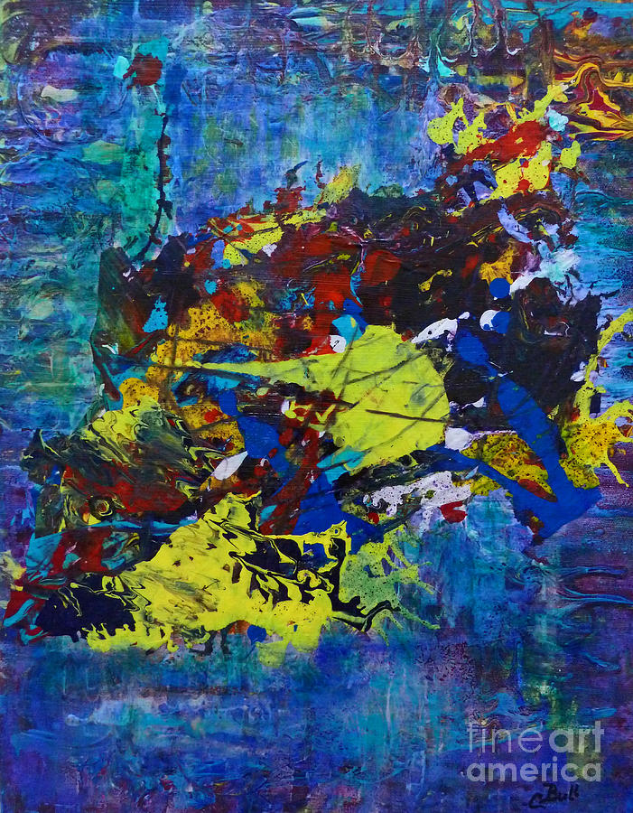 Abstract Fish  Painting by Claire Bull