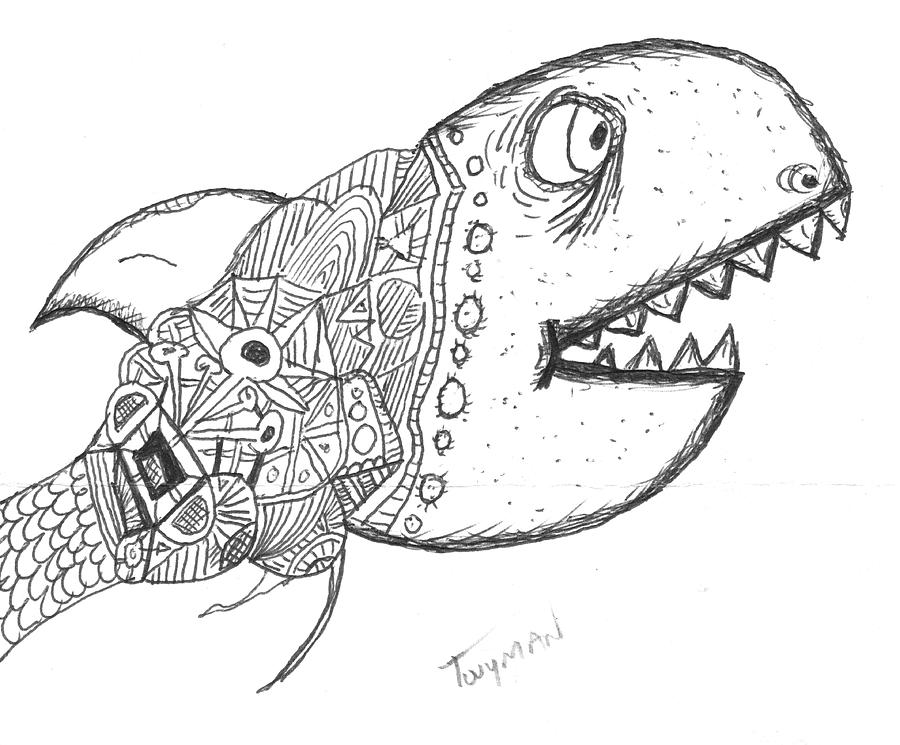 Abstract Fish Drawing by Dan Twyman