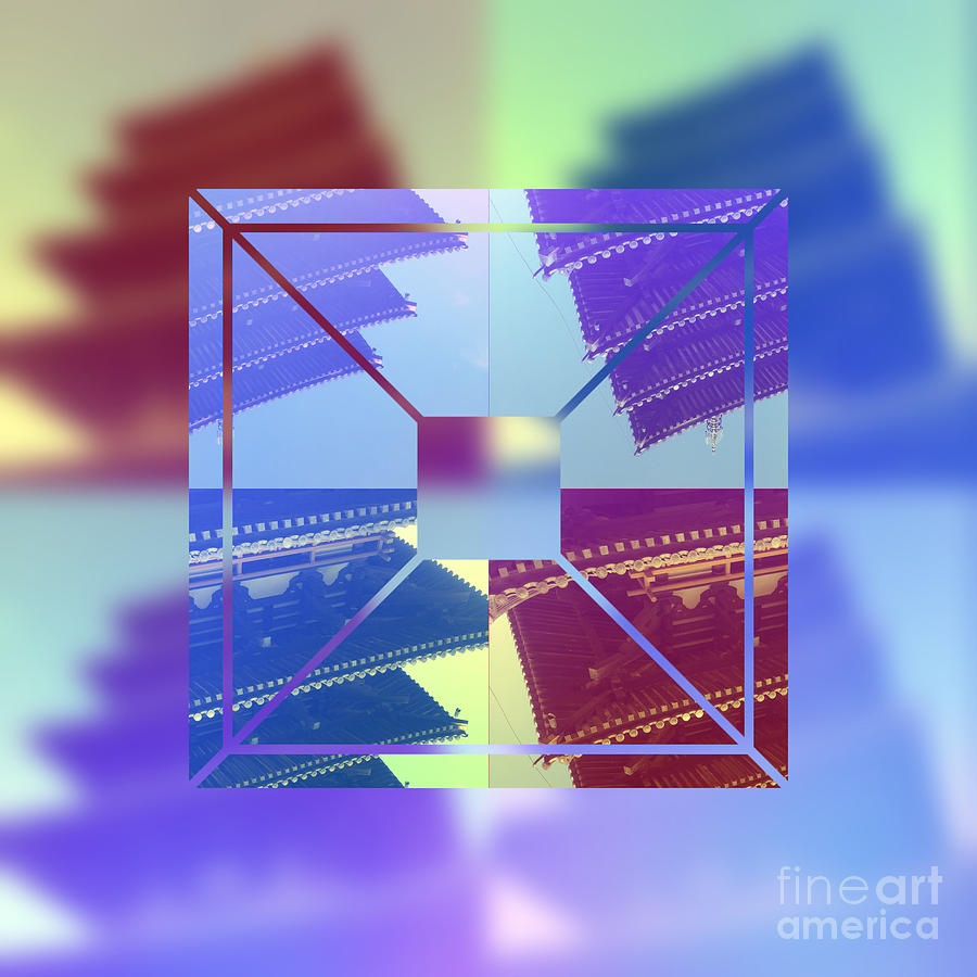 Abstract Five-Storied Pagoda 2 Digital Art by Beverly Claire Kaiya
