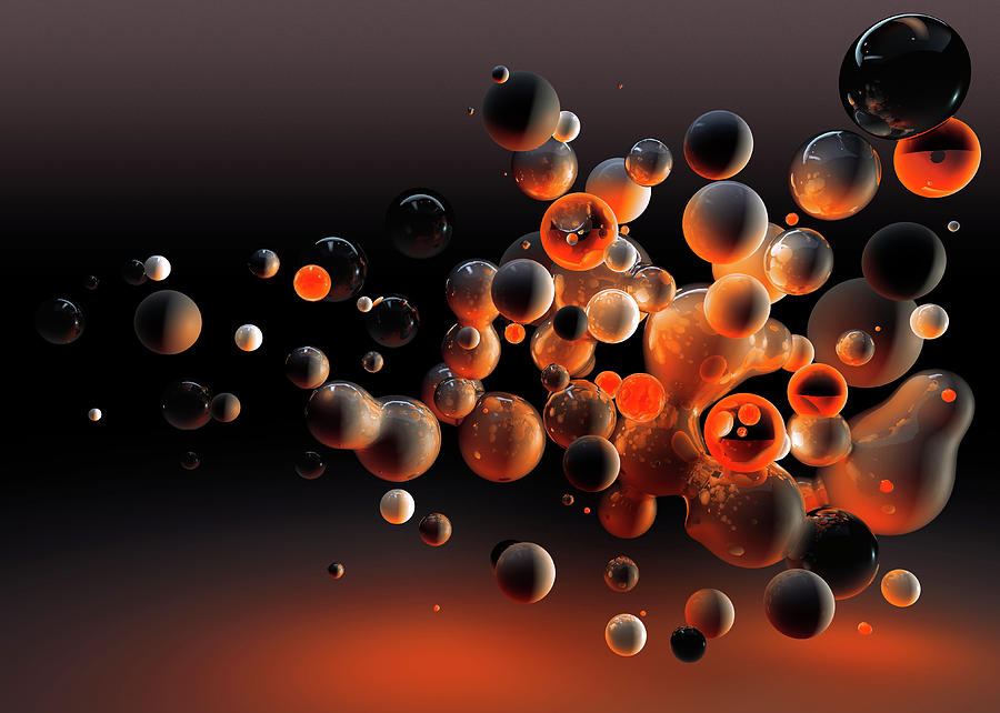 Abstract Floating Orange And Black Photograph by Ikon Ikon Images