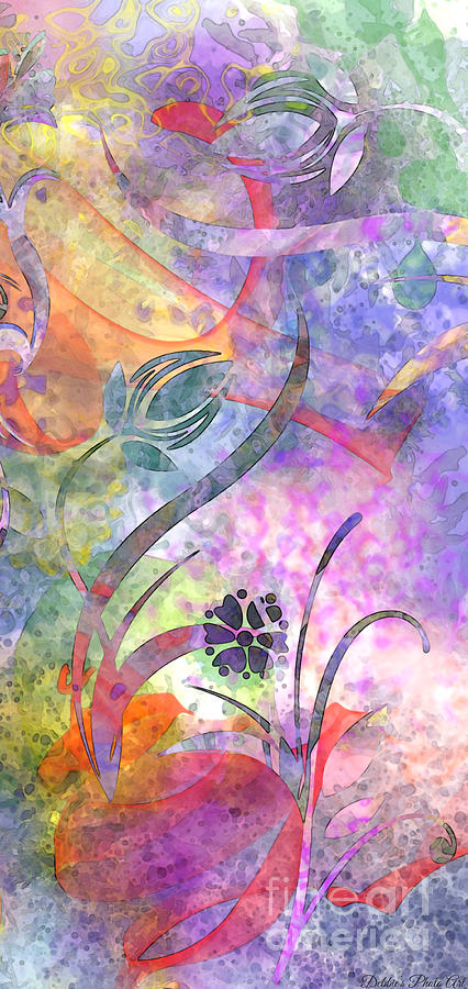 Abstract Floral Designe - Panel 2 Digital Art by Debbie Portwood