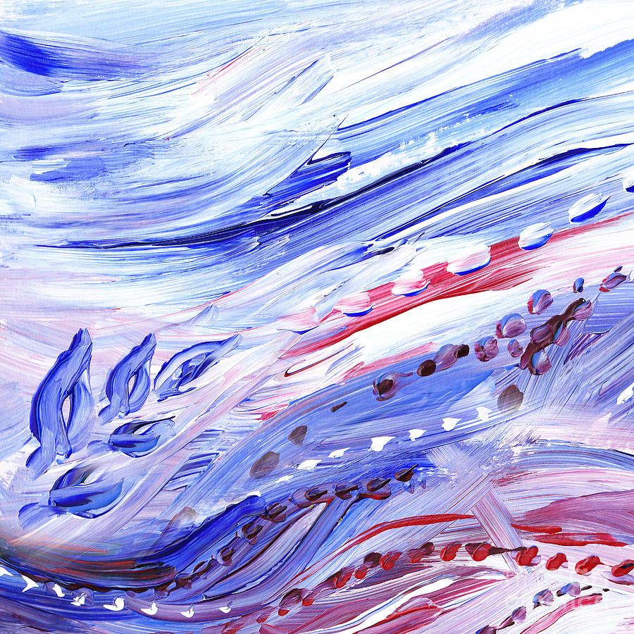 Abstract Painting - Abstract Floral Marble Waves by Irina Sztukowski