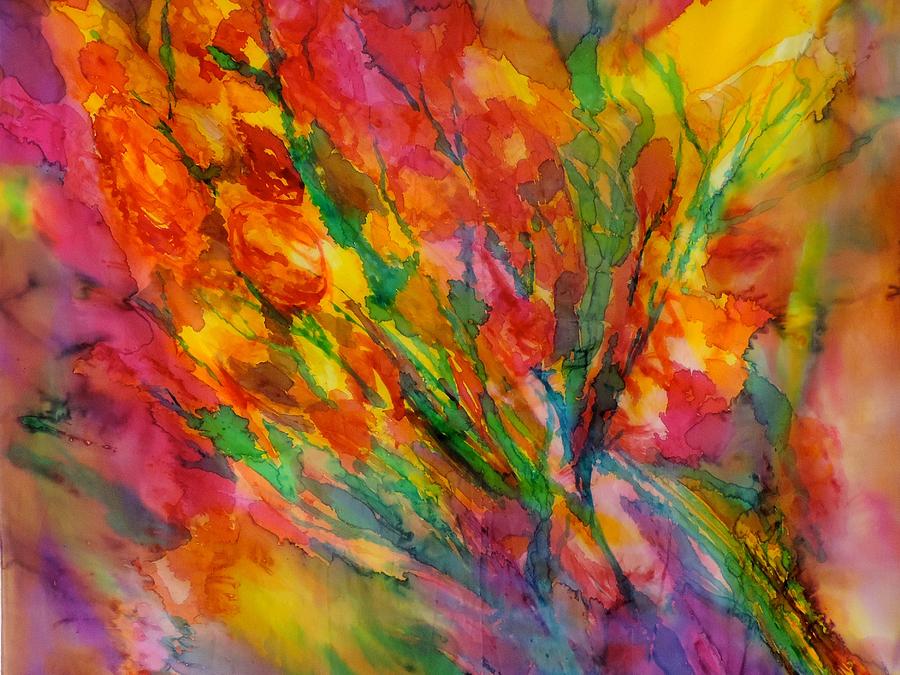 Abstract Floral Painting by Mary Gorman
