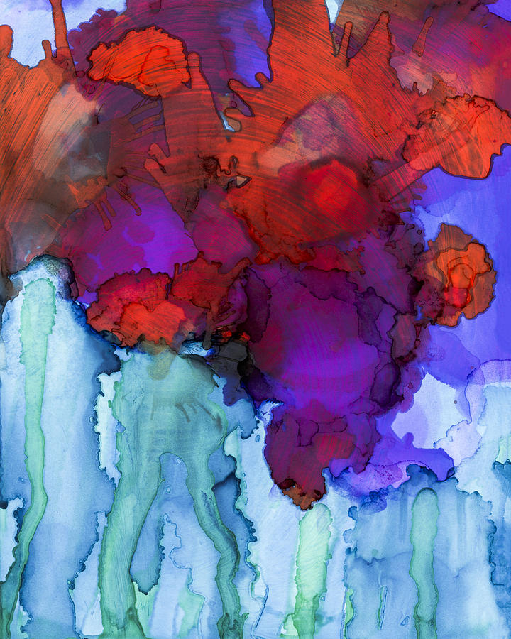Abstract Flower Swirl Painting by Priya Ghose - Fine Art America
