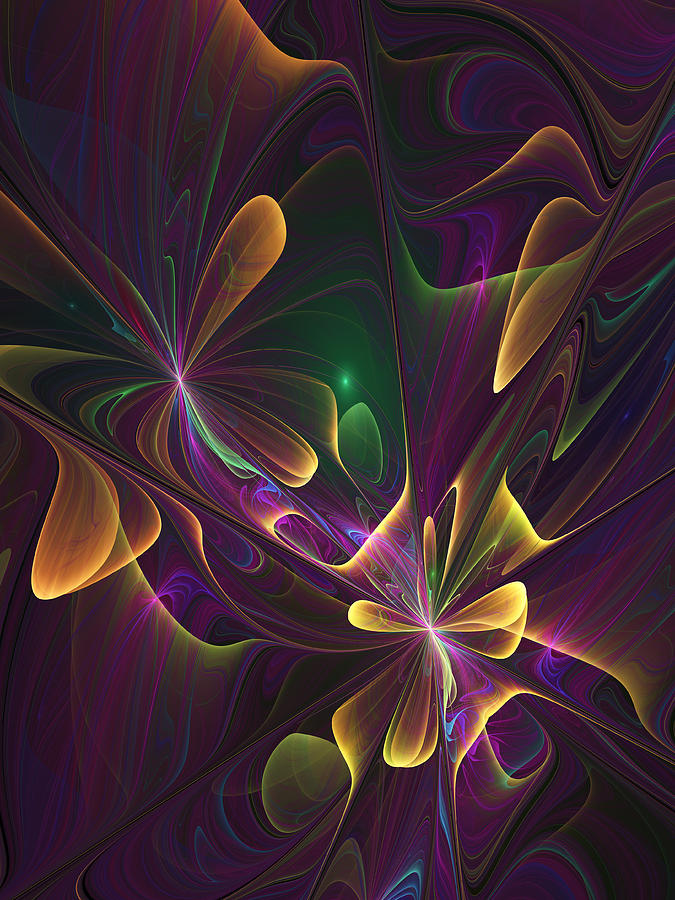Abstract Flowering Fantasy Fractal Digital Art by Gabiw Art