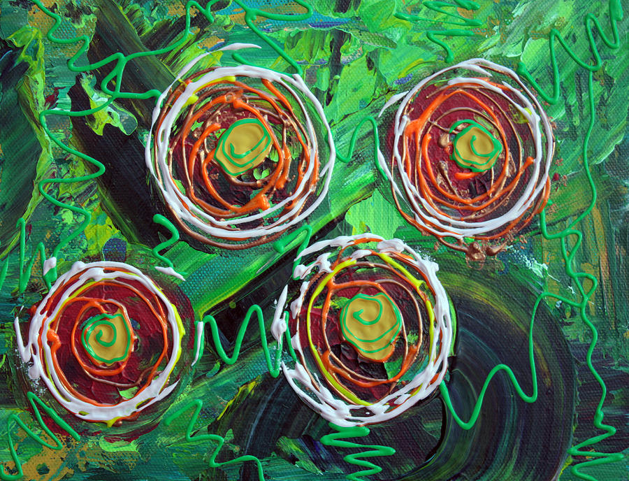 Abstract Painting - Abstract Flowers by Laura Barbosa