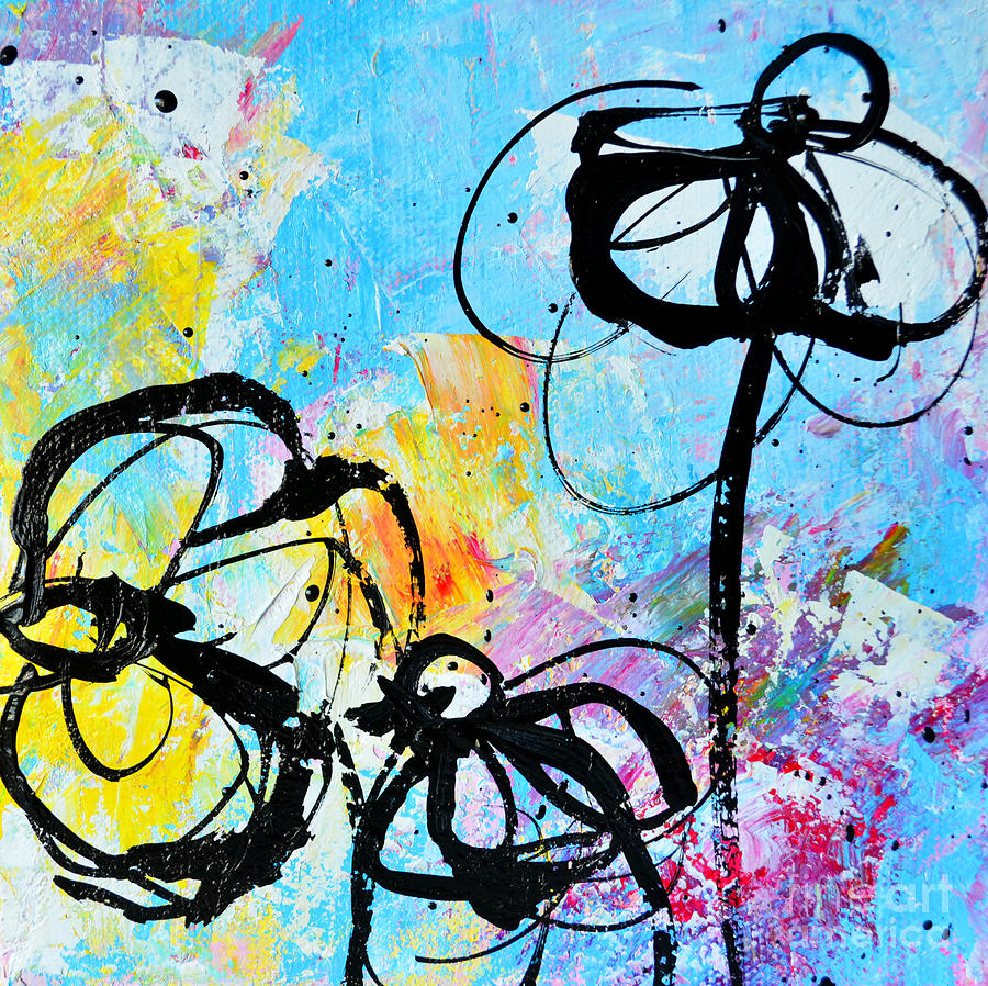 Abstract Flowers Silhouette 6 Painting by Patricia Awapara