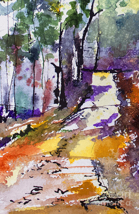 Abstract Forest Path #2 Painting by Ginette Callaway