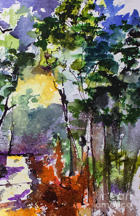 Abstract Forest Path #3 Painting by Ginette Callaway