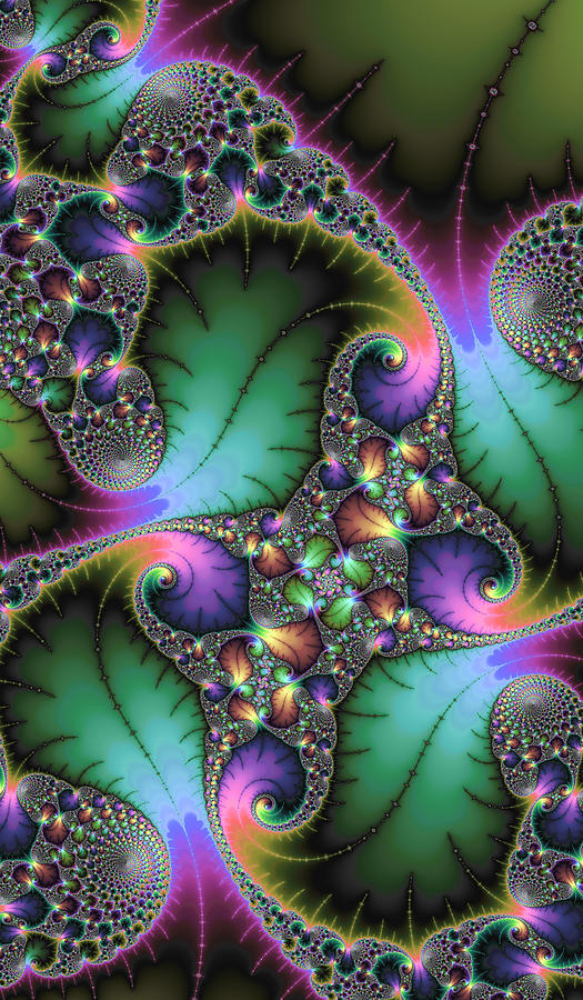 Abstract Digital Art - Abstract fractal art with jewel colors by Matthias Hauser