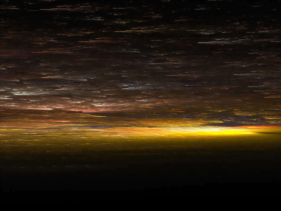 Abstract Digital Art - Abstract Fractal Sunset by Timothy Johnson