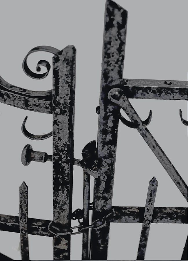 Abstract Gate Black And White Digital Art by Cathy Anderson