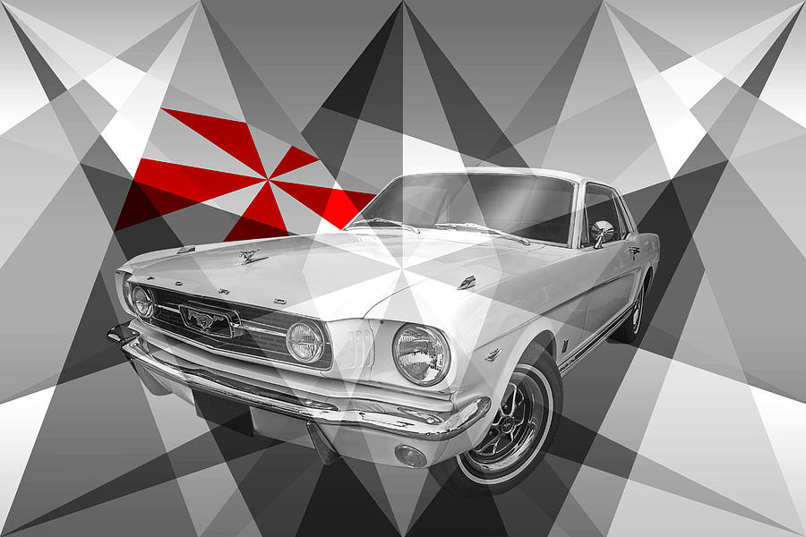 Abstract Geometric 66 Mustang Photograph by Gill Billington