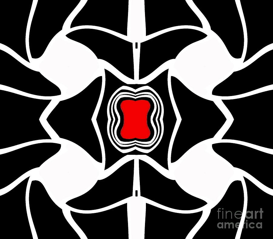 Minimalism Digital Art - Abstract Geometric Black White Red Art No.381. by Drinka Mercep Minimalism Digital Art - Abstract Geometric Black White Red Art No.381. by Drinka Mercep