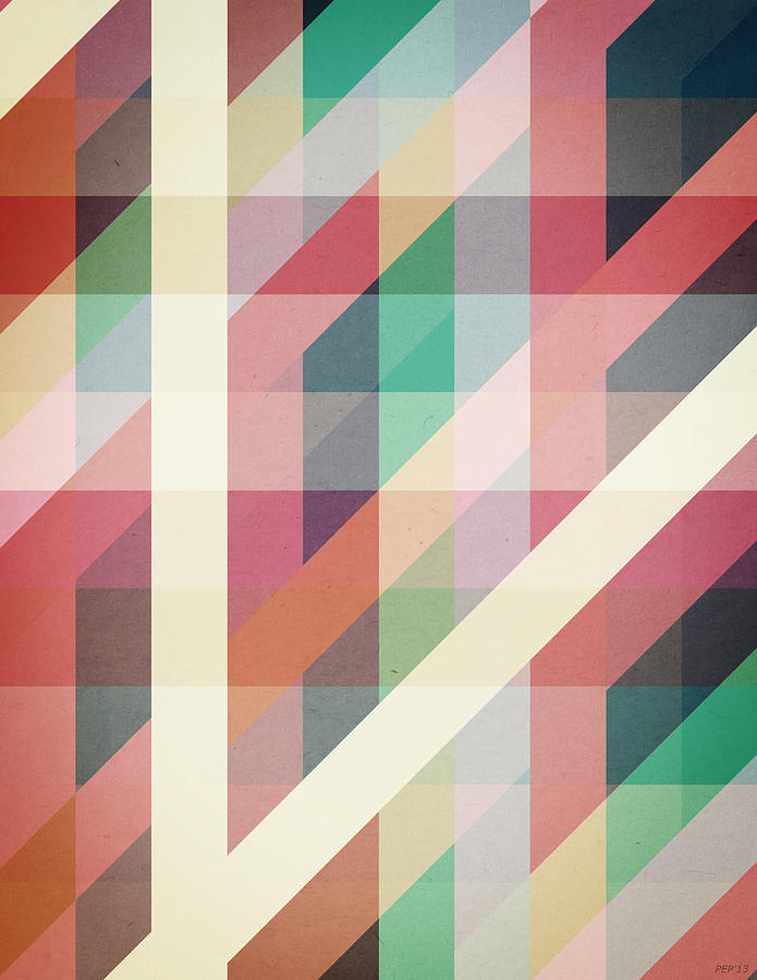 Abstract Geometric Lines Digital Art by Phil Perkins