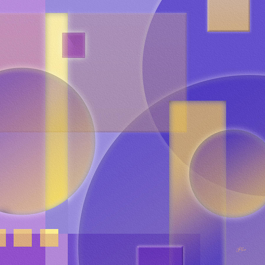 Abstract Geometric - Purple Square - Left Photograph by Lori Grimmett