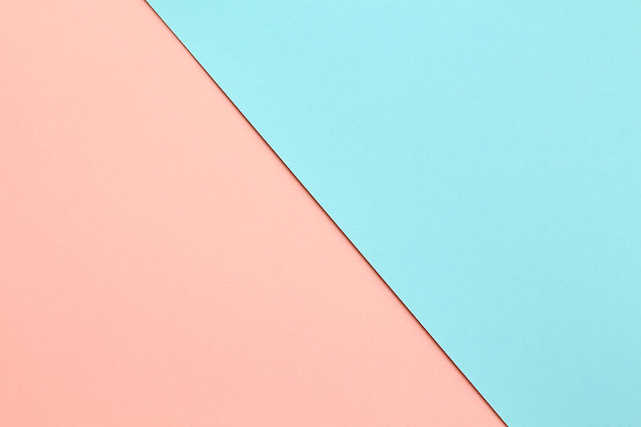 Abstract geometricpaper background in soft pastel pink and blue colors Photograph by Alexialex