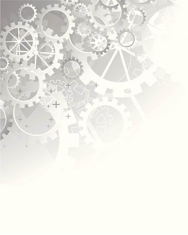 Abstract gray technical background - gears Drawing by Traffic_analyzer