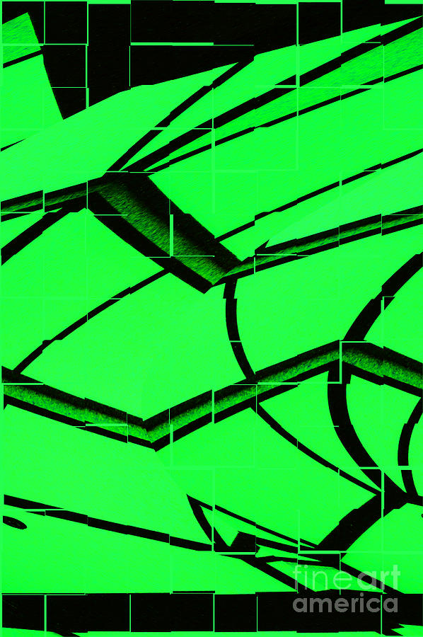 Abstract Green Digital Art by Alys Caviness-Gober