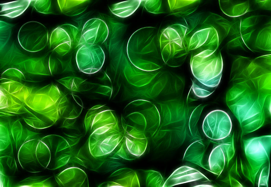 Abstract Green Background Glass Art by Somkiet Chanumporn