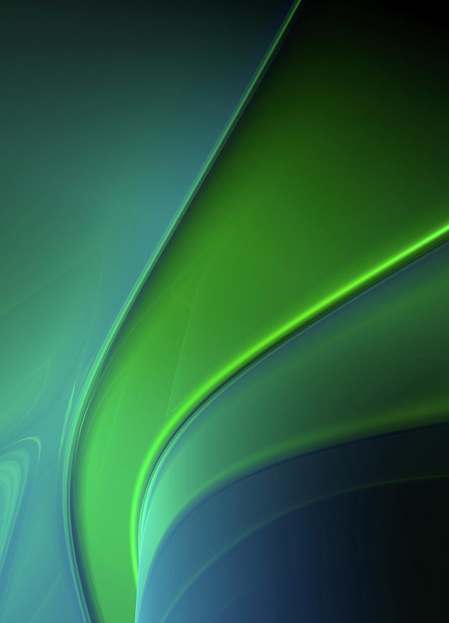 Abstract Green Curved Backgrounds Photograph by Ikon Images