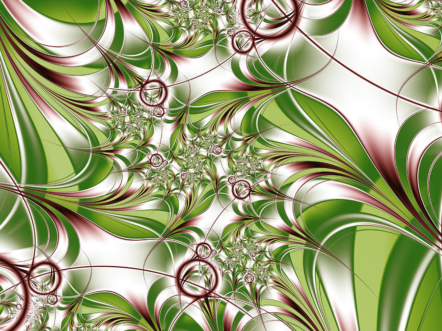 Abstract Green Plant Digital Art by Gabiw Art