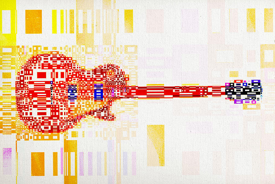 Abstract Guitar Digital Art By David Ridley