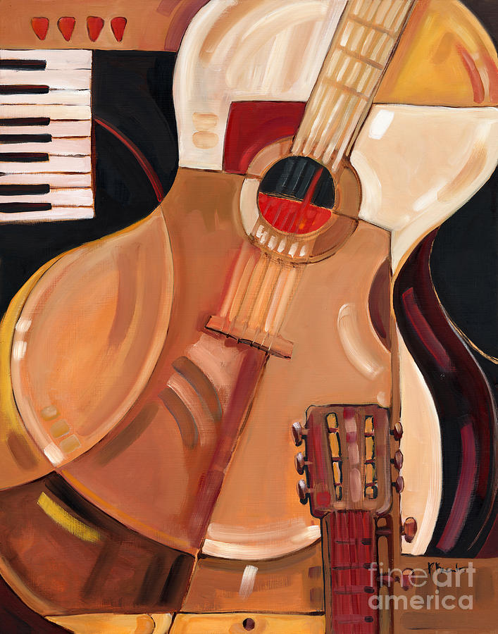 Music Painting - Abstract Guitar by Paul Brent