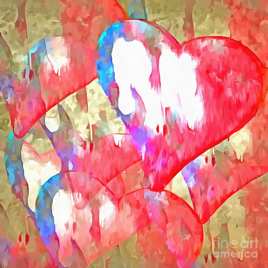 Abstract Photograph - Abstract Hearts 16 by Edward Fielding