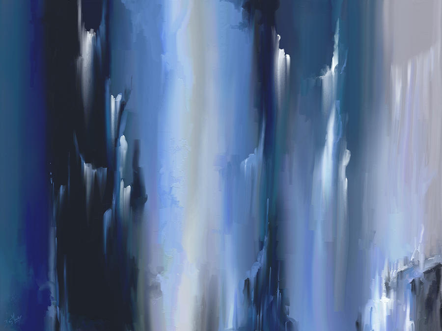 Blue Painting - Abstract Ice Blue by Daniel Mowry