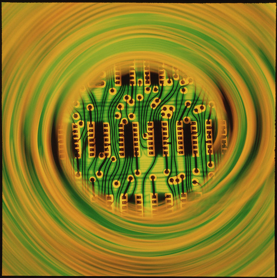 Abstract Image Of A Circuit Board. Photograph by Tony Craddock/science Photo Library