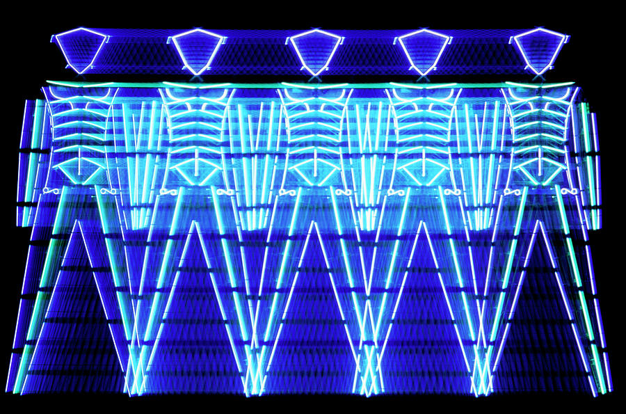 Abstract Image Of Human Figures Of Neon Lights Photograph by George Post/science Photo Library