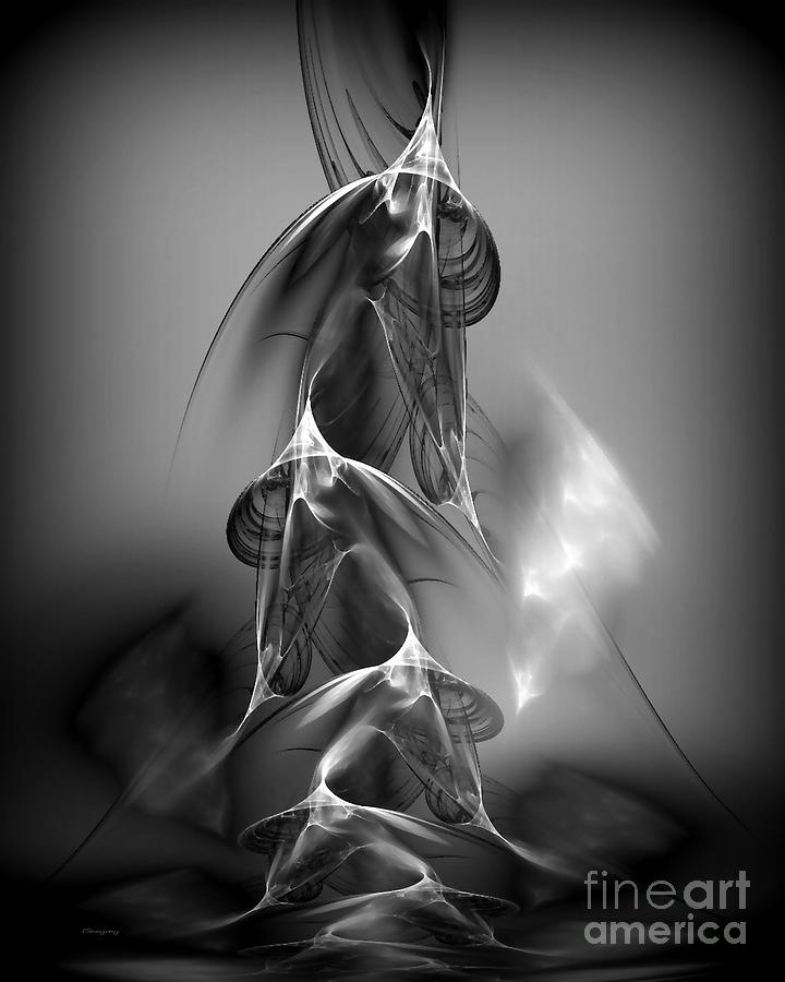 Abstract in Black and White Digital Art by Greg Moores