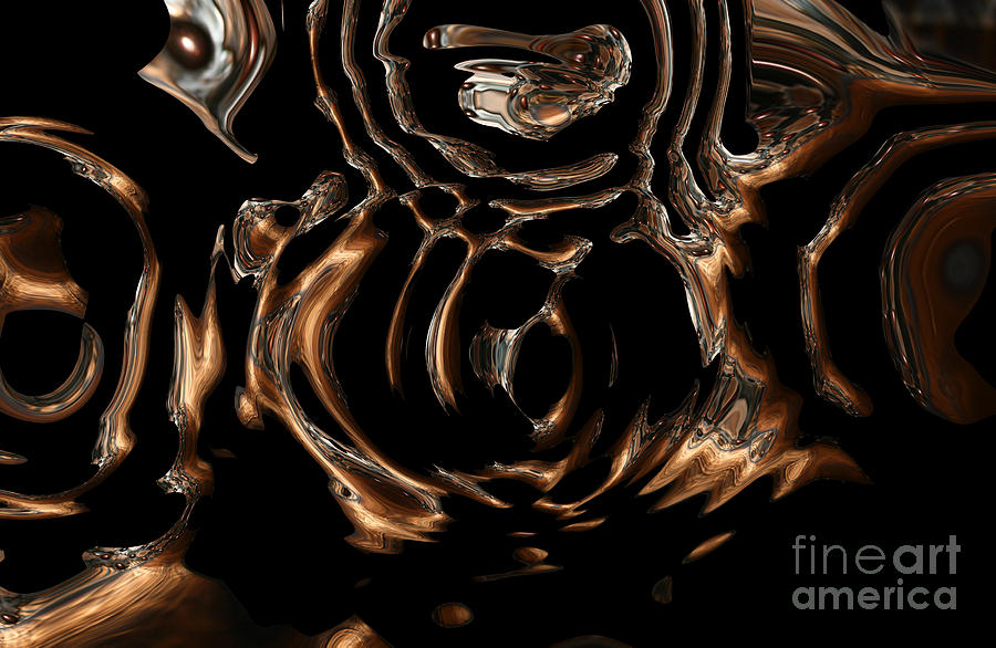 Abstract Photograph - Abstract In Copper and Silver by Sherris - Of Palm Springs