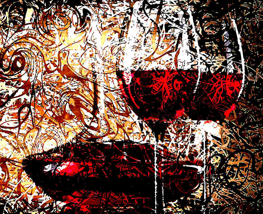 Abstract Influenced by Red Wine Digital Art by John Novis | Fine Art ...