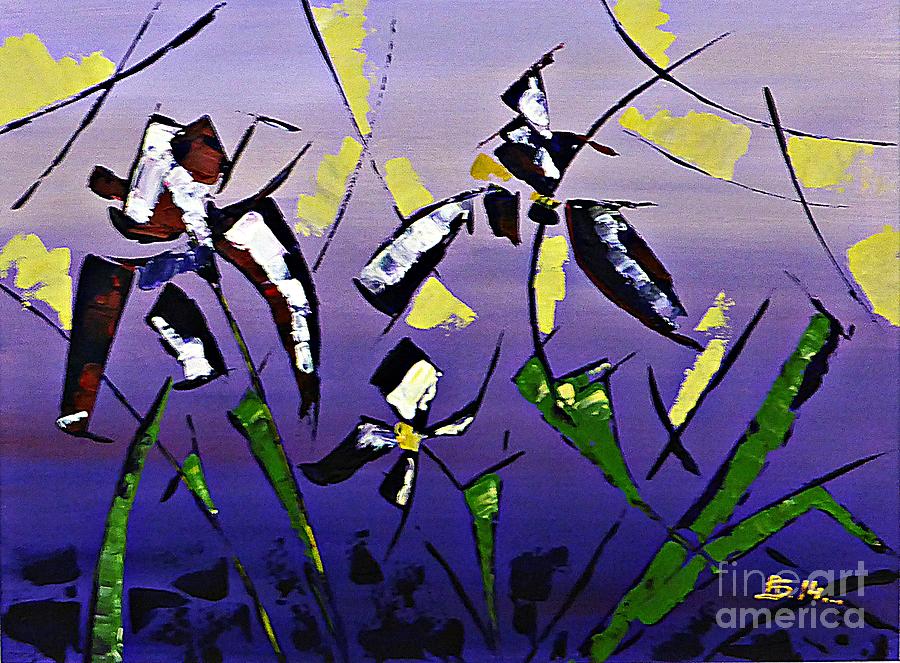 Abstract Irises Painting by Amalia Suruceanu
