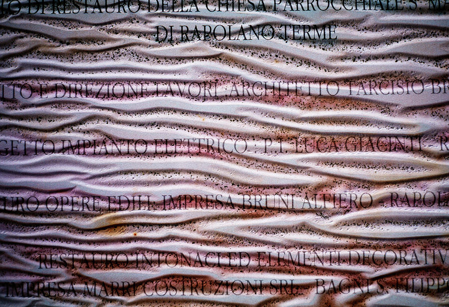 Abstract Italian Text On Wet Paper Photograph by Ron Koeberer Abstract Italian Text On Wet Paper Photograph by Ron Koeberer