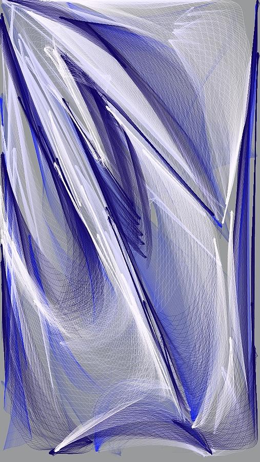 Abstract Mixed Media - Abstract January 2013 blue white and grey by Omar Sangiovanni