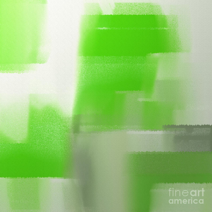 Abstract Keylime Green Square Digital Art by Andee Design