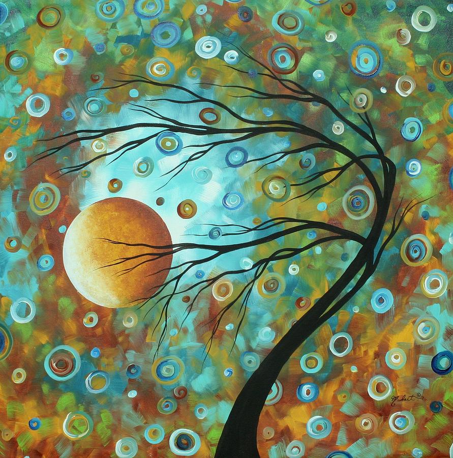 abstract landscape circles art colorful oversized original painting pin wheels in the sky by madart megan duncanson