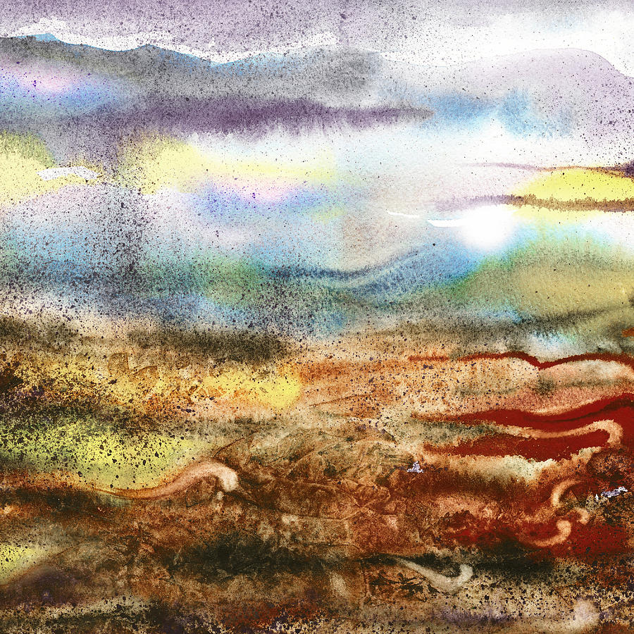 Abstract Landscape Morning Mist Painting by Irina Sztukowski