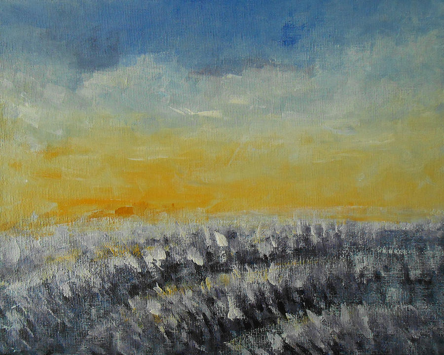Abstract Lavender Field Painting by Jane See